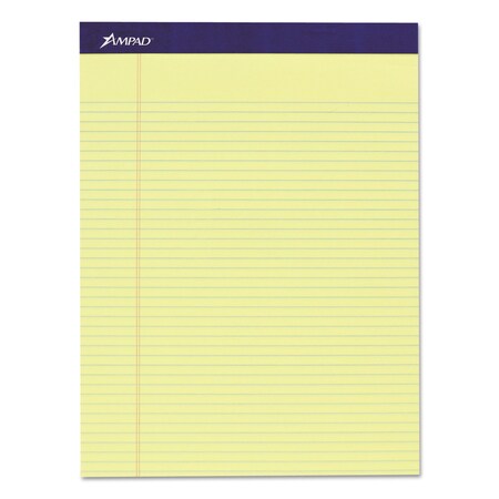 Ampad 8-1/2"x11" Canary Legal Rule Pad, Pk4 20215